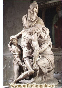 Пьета с Никодимом, или Пьета Бандини, оплакивание Флорентийского собора, мраморная скульптурная группа. Микеланджело / www.mikelangelo.ru