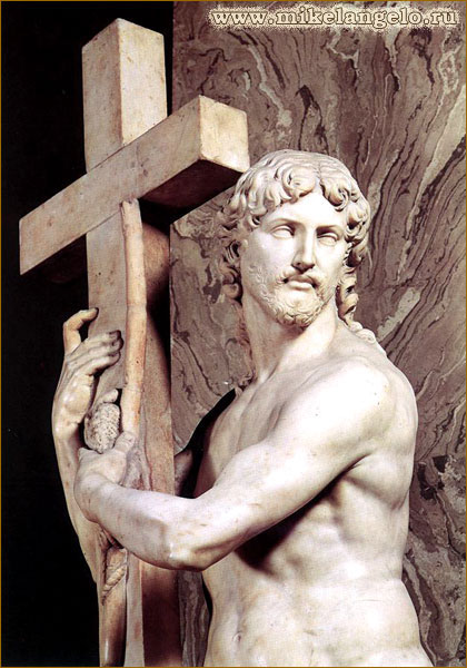 Христос, несущий крест. Фрагмент мраморной статуи. Микеланджело / www.mikelangelo.ru